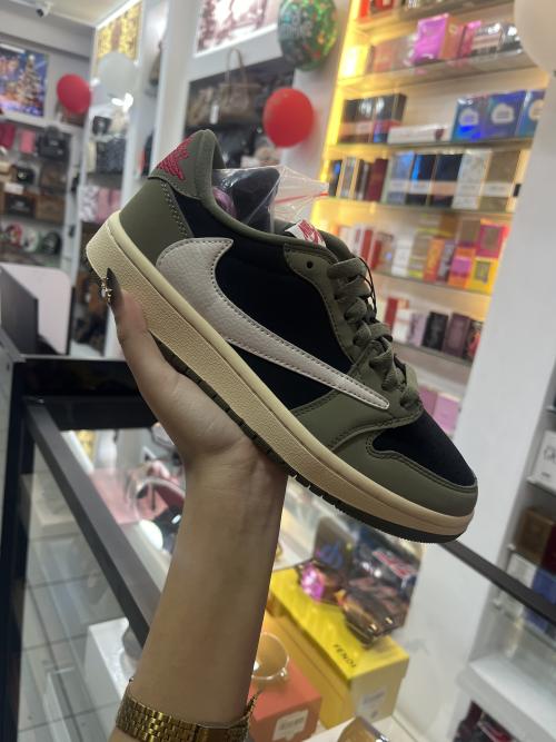 Nike Air Jordan Low 1 Black Olive Verde Olivo 25